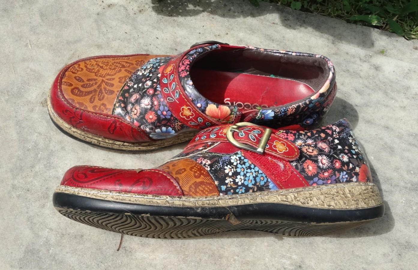 Socofy Women’s Shoe Artsy US 6.5 EU 37 Red & multi Slip on comfy