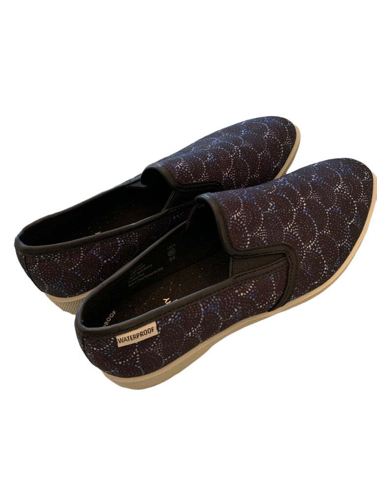 8M Cougar Women’s Slip On Memory Foam Waterproof Sneakers “Lula” Blue Black