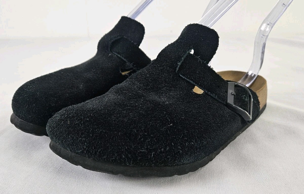 Betula Boston Black Suede Soft Footbed Clog EU 38 US 7 Narrow Note!