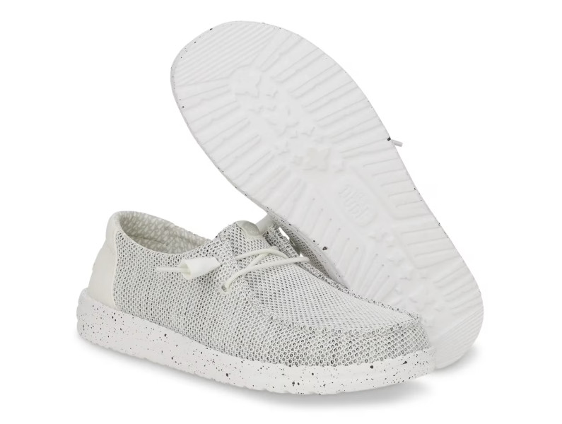 SALE ~ HEYDUDE Wendy Stretch Sox Slip-On – Women’s Shoes in White/Grey NWB