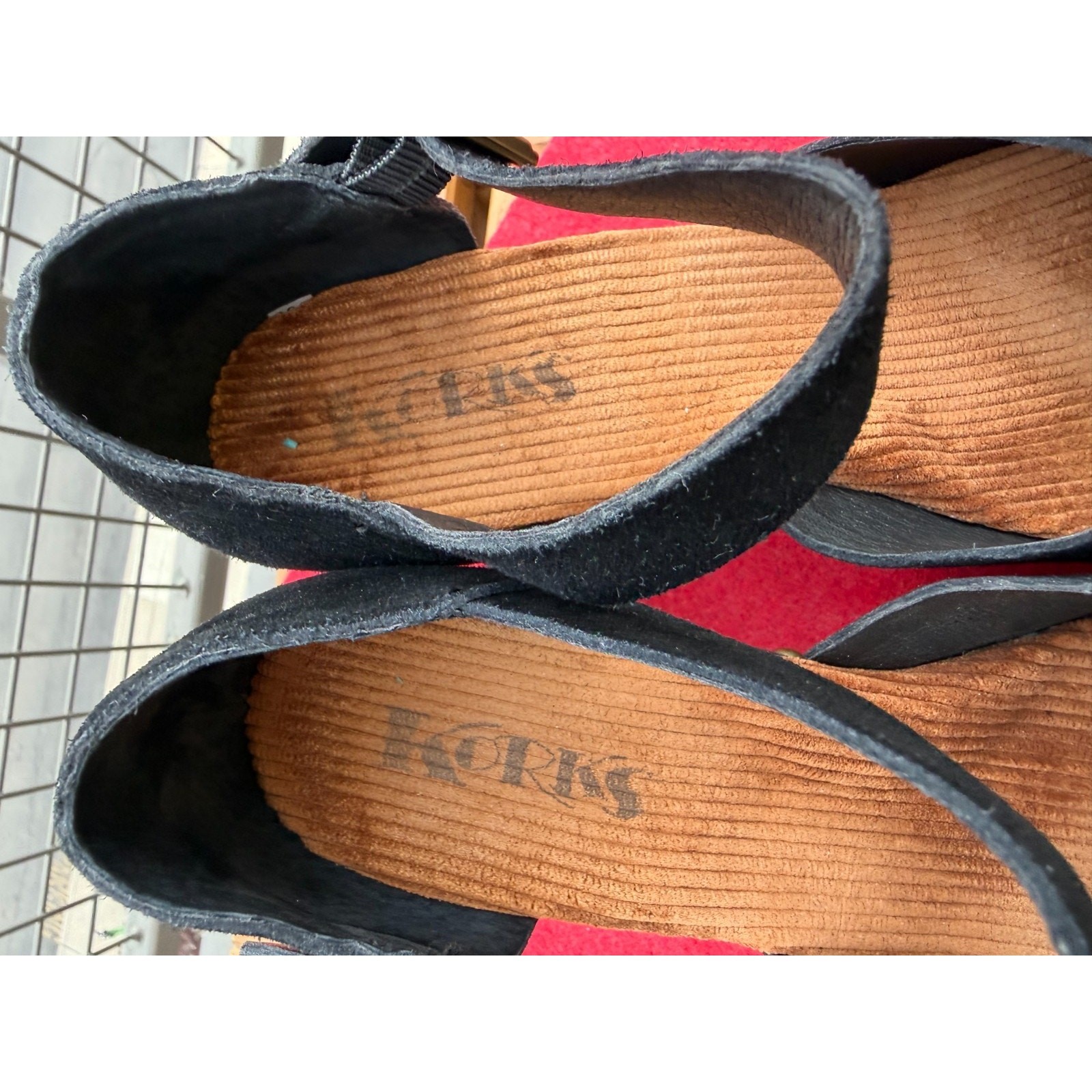 Korks Evah Clog Women’s Black Leather Platform Studded Comfortable Mary Janes 9M