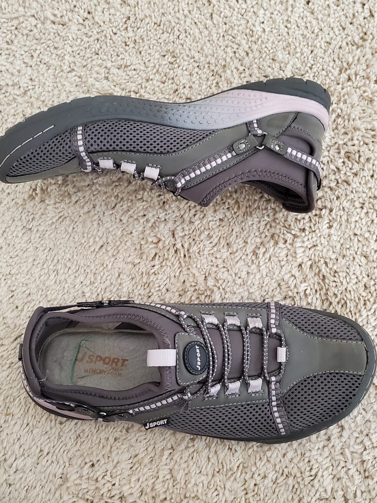 JSport By Jambu Shoes Womens 6.5M Tahoe Encore Walking Sneaker Gray Slip On