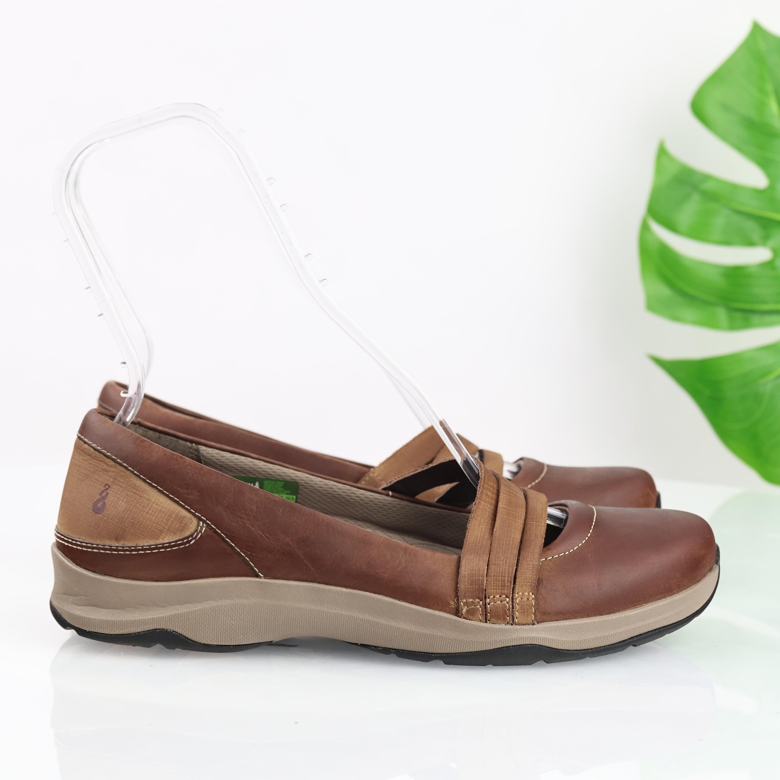 Ahnu Teva Womens Merritt Mary Jane Flats Size 10 Tan Brown Leather Comfy Shoes