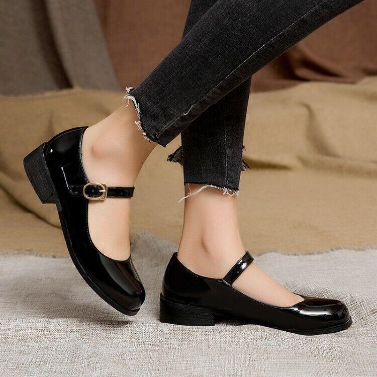 Women‘s Fashion Flats Sweet Mary Janes Dress Buckle Strap Shoes Casual Comfort