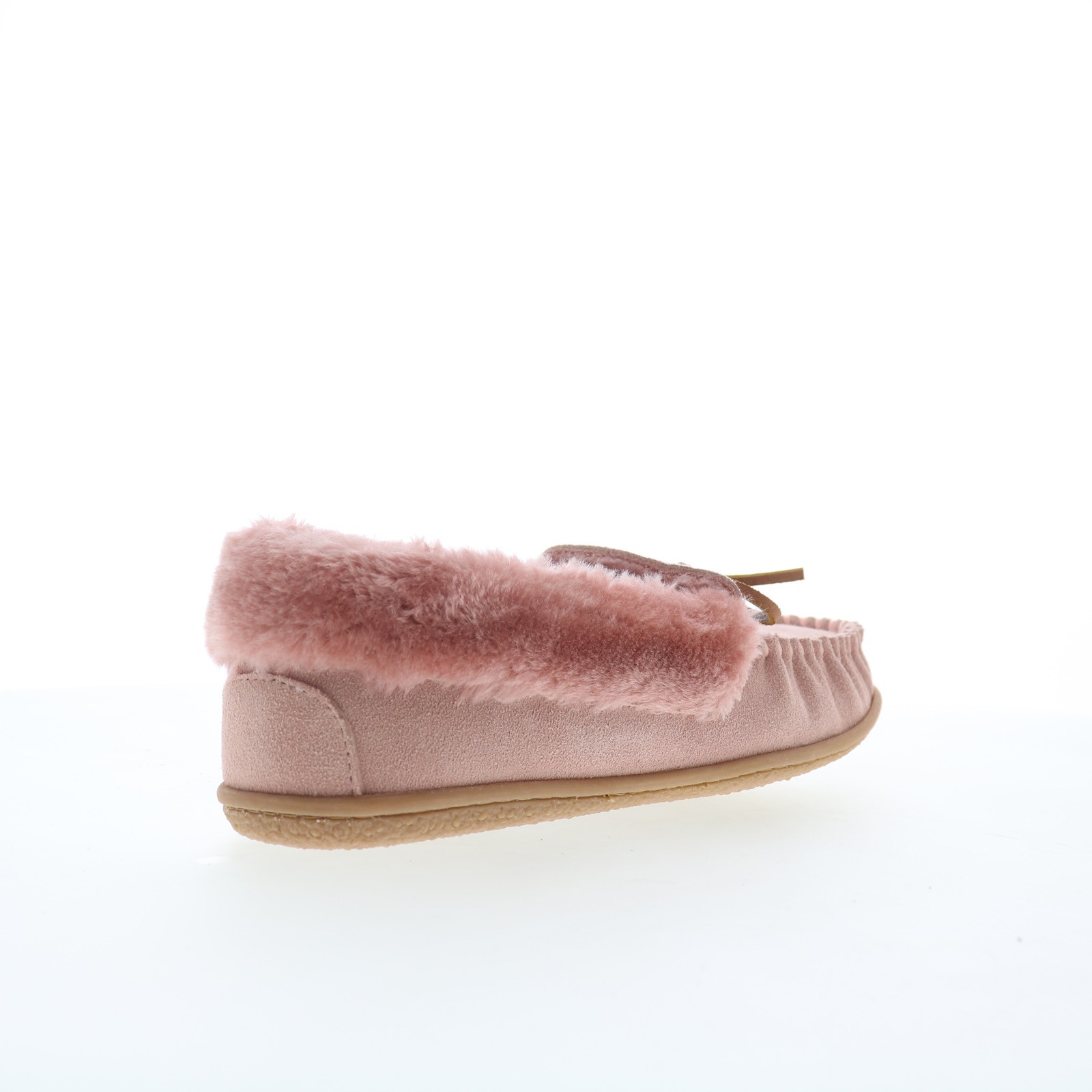 Minnetonka Camp Collar Moc 40798 Womens Pink Suede Moccasin Slippers Shoes 8