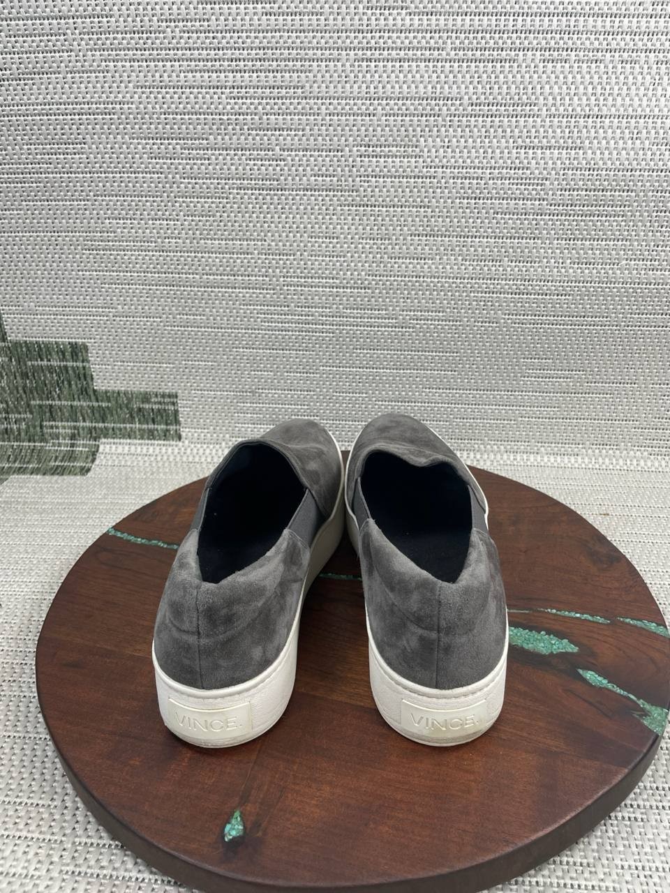 Vince Shoes Womens Size 9 M Warren Gray Suede Comfort Slip On Platform Sneaker