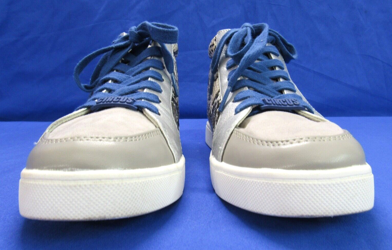 CIRCUS Sam Edelman DESZI Gray SNAKE PRINT Lace-Up MID-TOP Fashion Sneakers Sz 8M