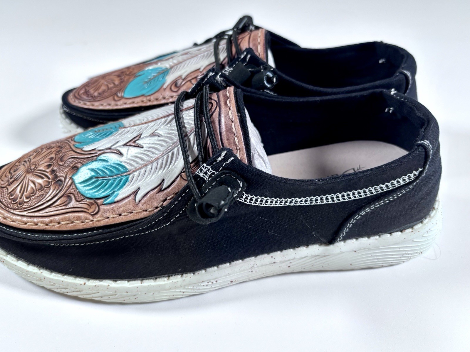 American Darling NWT Western Tooled Leather Slip On Shoes Womens 8 Turquoise
