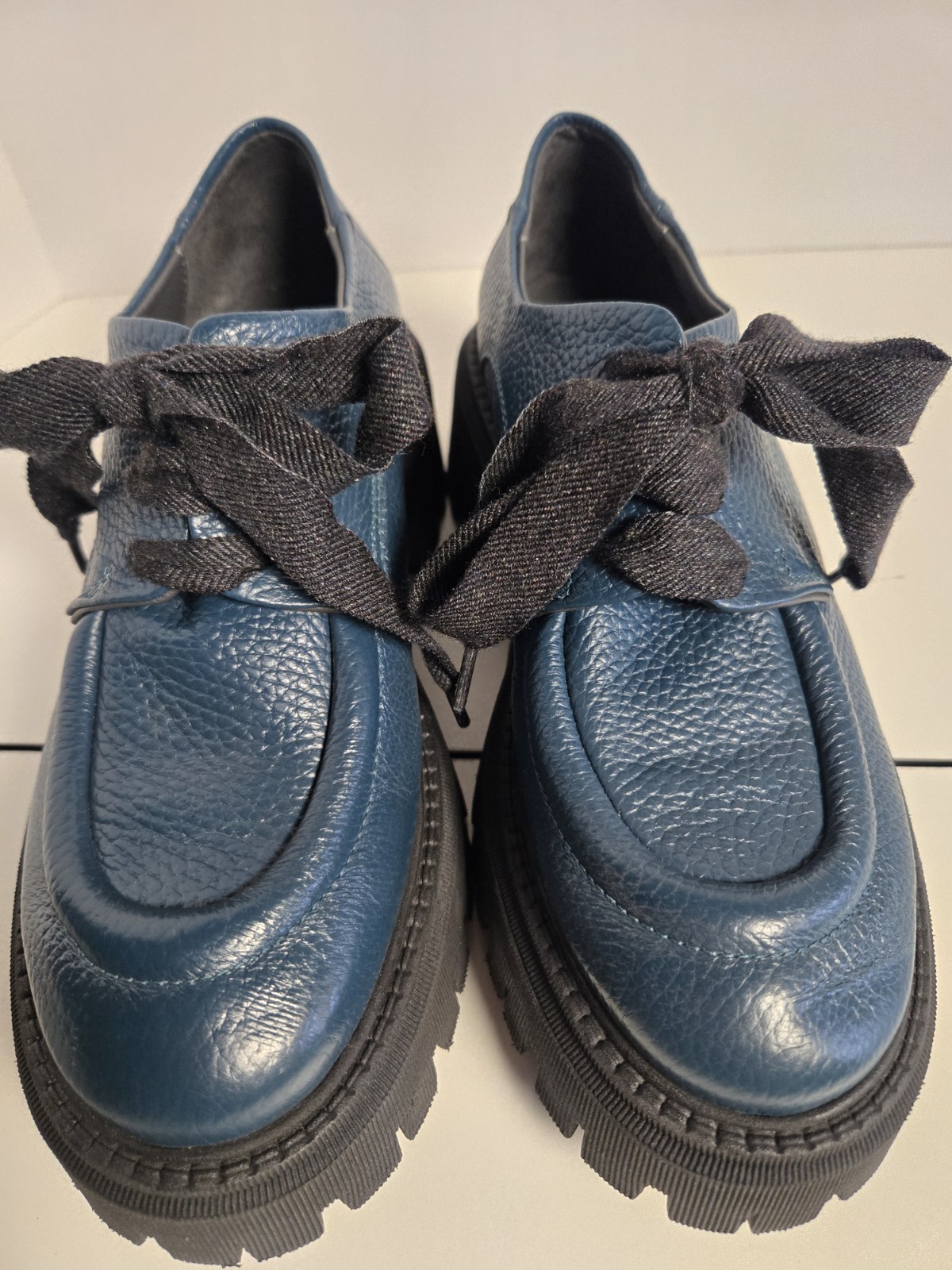All Black Brand Women’s Oxford Chunky Platform Shoes Lace Up Size 38 Eur US 7.5