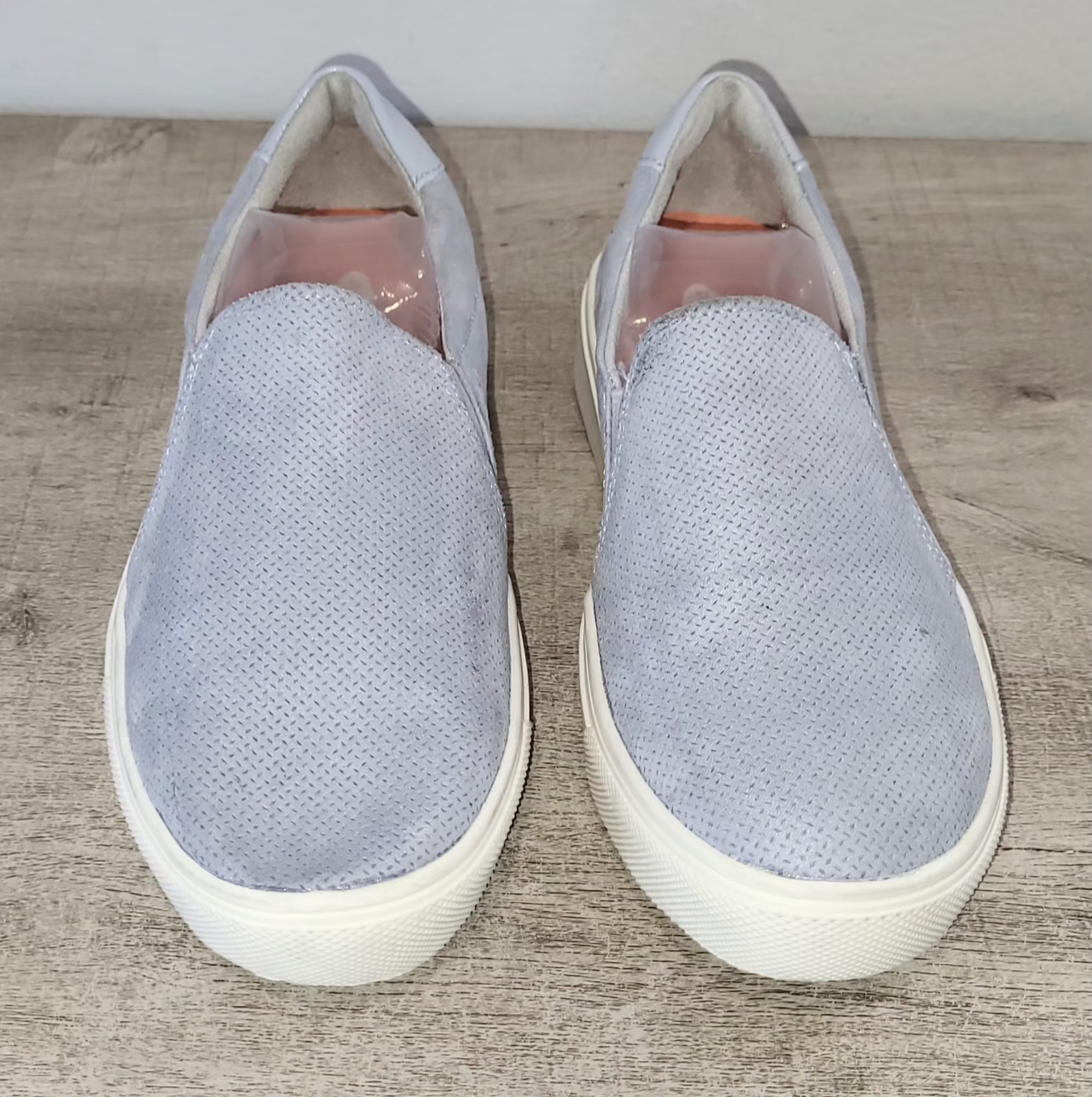 Dr. Scholls Be Free Comfort Slip On Light Blue Canvas Sneaker Women Shoe Sz 7 M