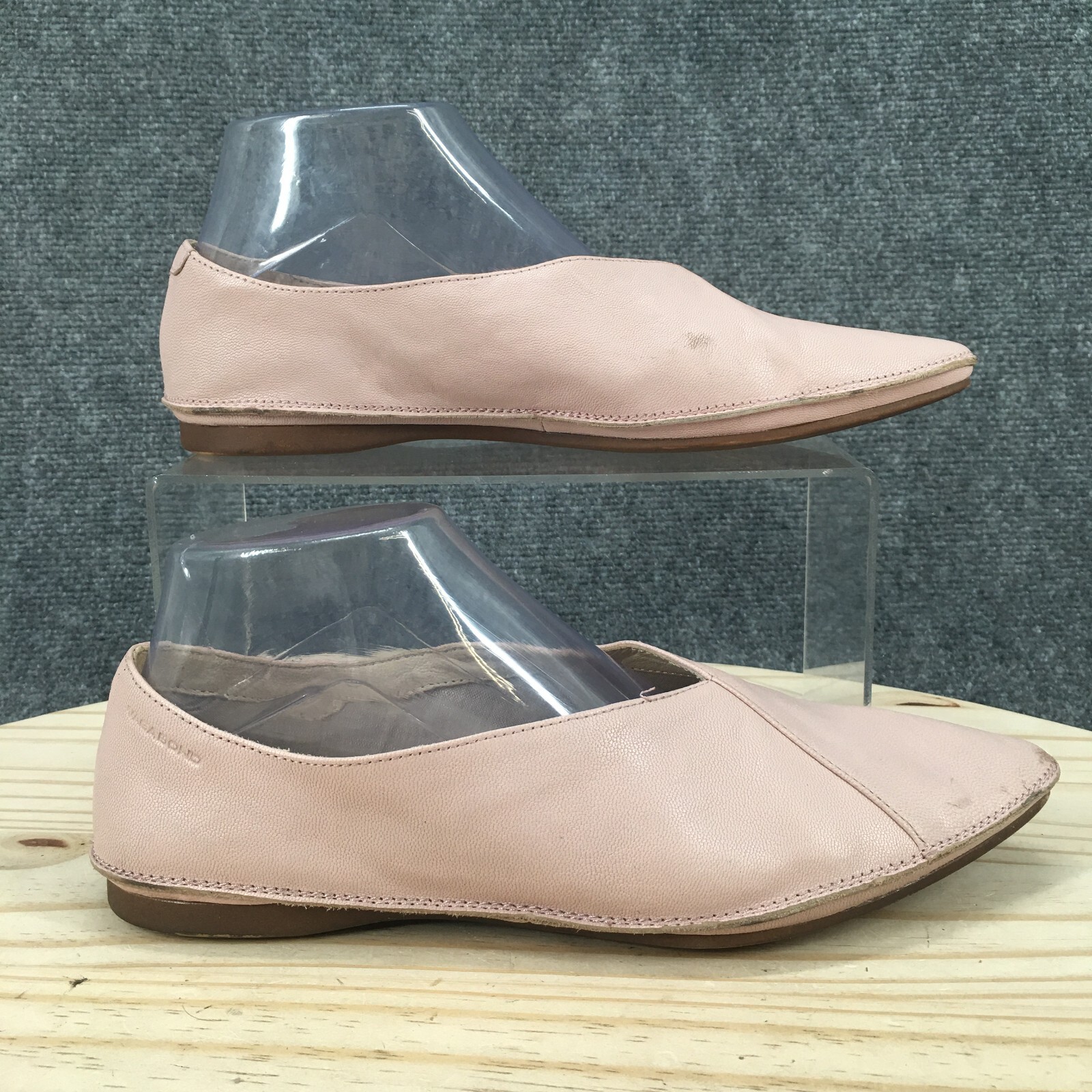 Vagabond Shoemakers Shoes Womens 38 Almond Toe Flats Casual Pink Leather Slip On