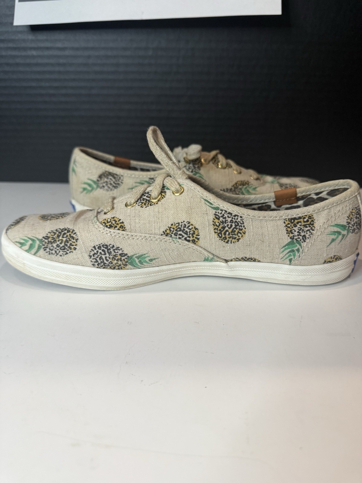 Keds Champion Lace Up Sneaker Fruity Pineapple Beige Sz 7 Canvas