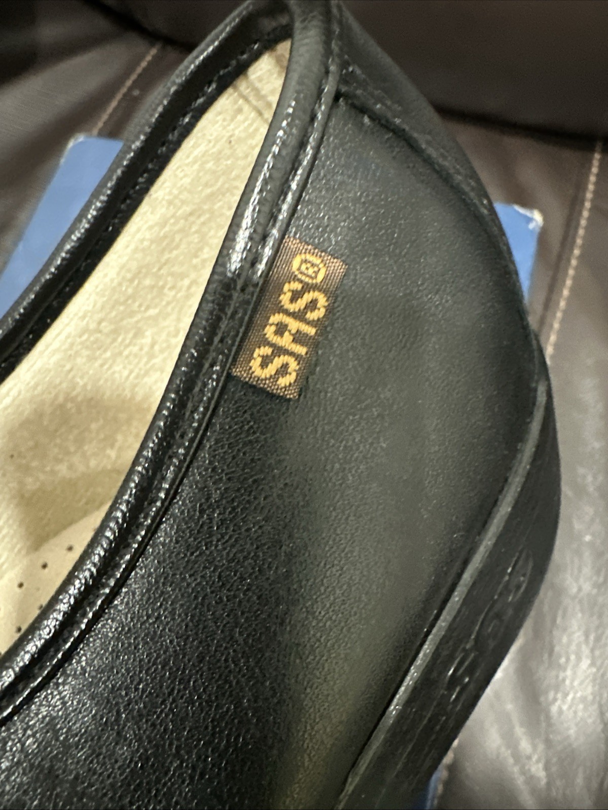 SAS Bounce Womens Oxford Comfort Shoes Size 9.5W Black Handsewn Leather LaceUp