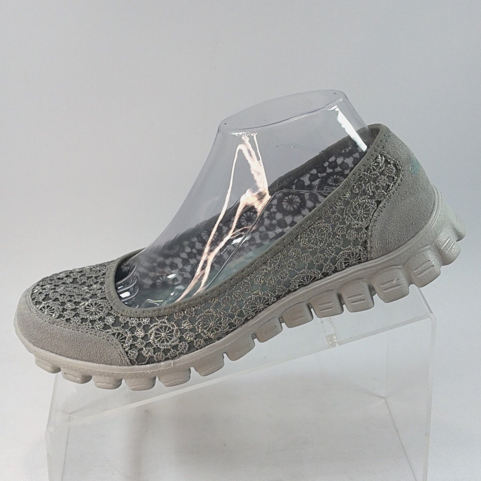 Skechers EZ Flex 2 Flighty Shoes Women’s 8.5 Gray Memory Foam Ballet Flats 22836