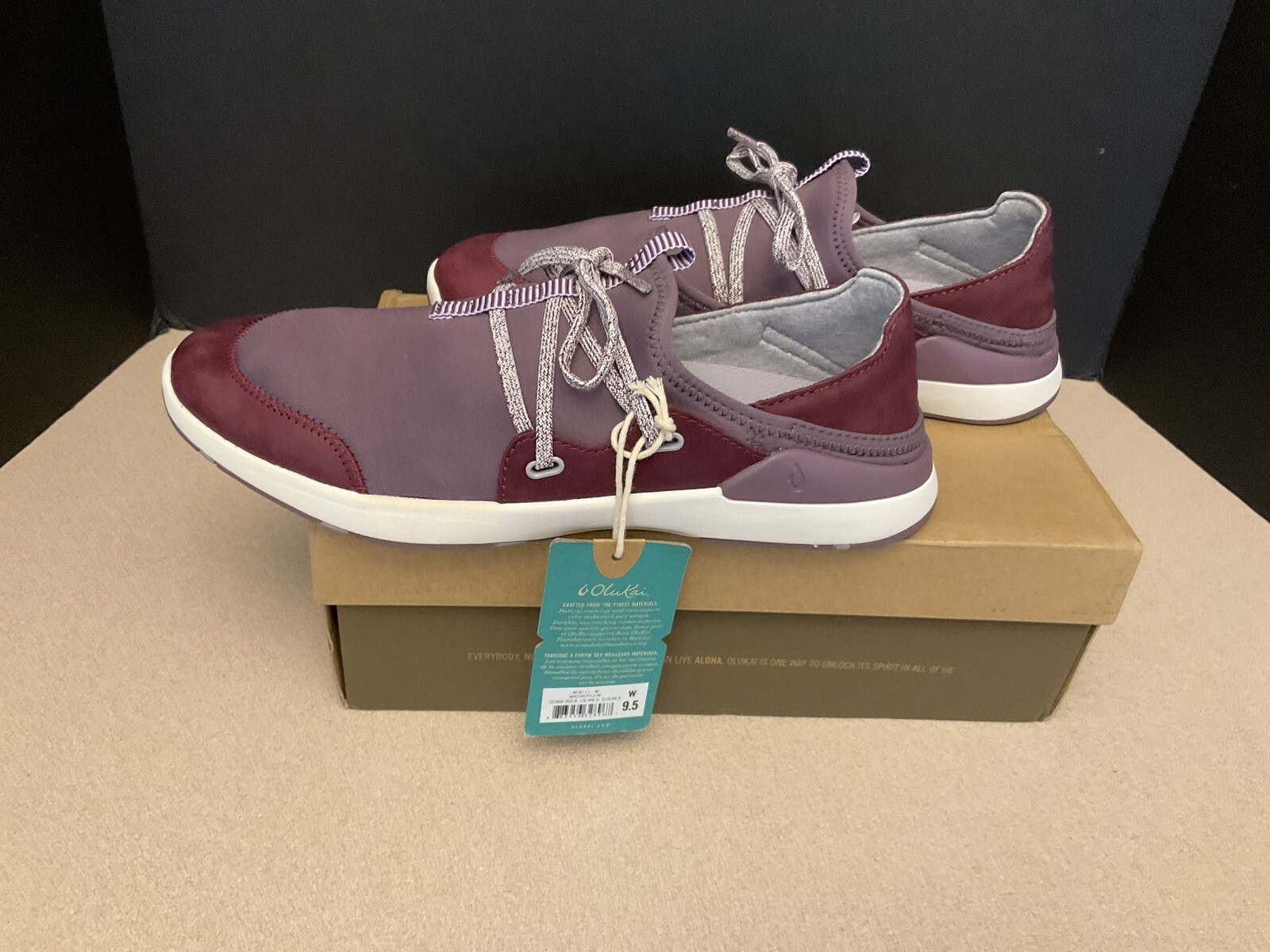 New! Womens OluKai Miki Li’ Mauve/Plum Quick-Drying Outdoor Shoes. Size 9.5.