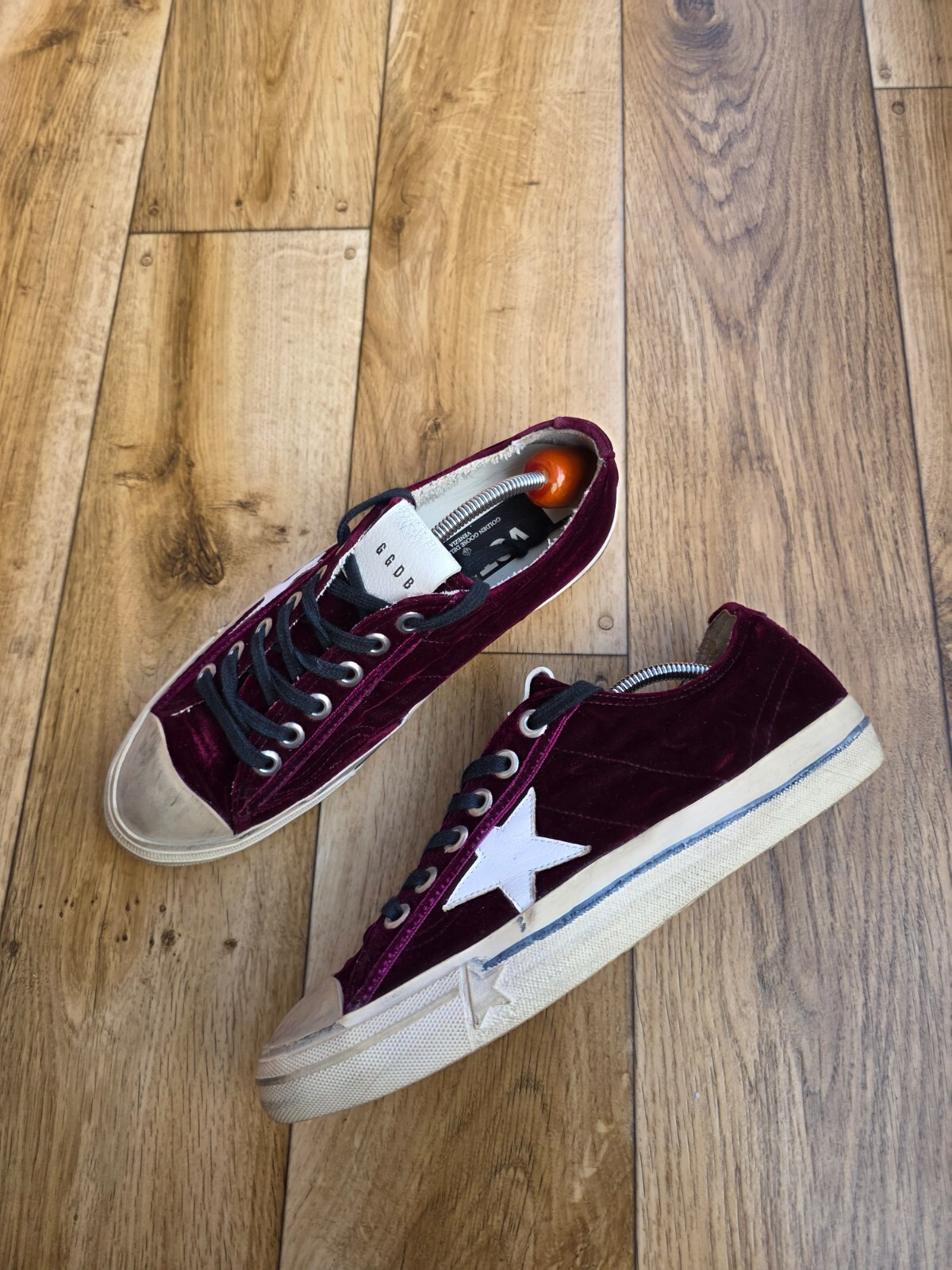 GOLDEN GOOSE VSTAR 2 DELUXE BRAND BURGUNDY SIZE 40 EU, 9.5 US, 7.5 UK