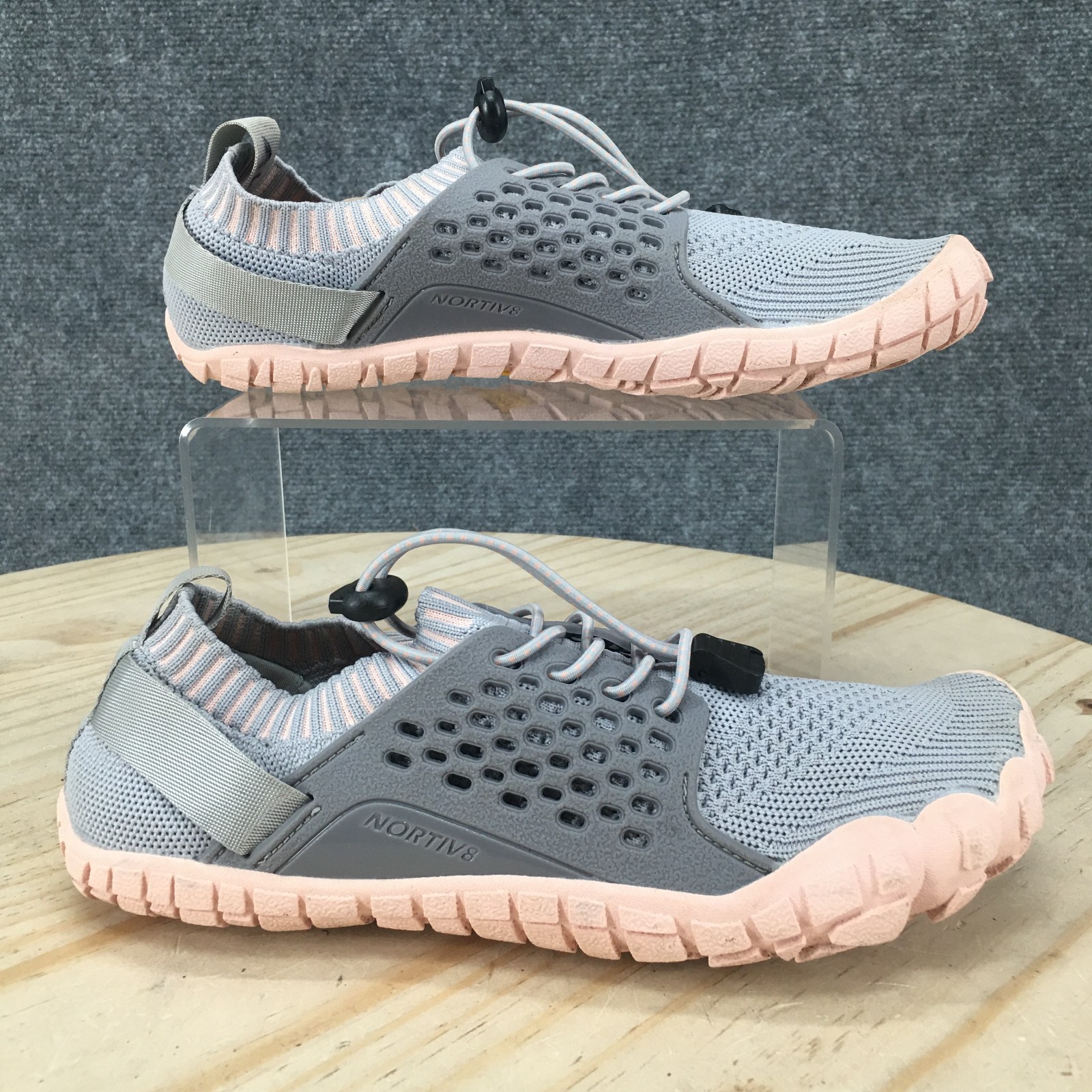 Nortiv 8 Shoes Womens 6.5 Treklady 2 Sporty Adjustable Water Sneakers Gray Mesh