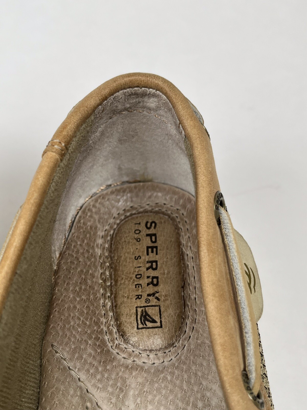 Sperry Top Sider Womens Boat Sole Shoes Linen Oat 9102047 Size 8 G-15 61428