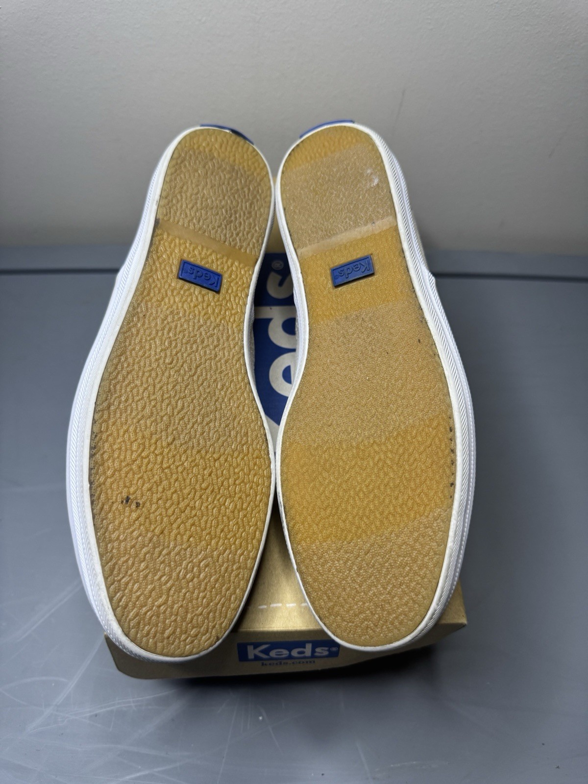 Keds Champion Chambray Tan Canvas Sneakers Women’s Size 7M Lace Up Casual