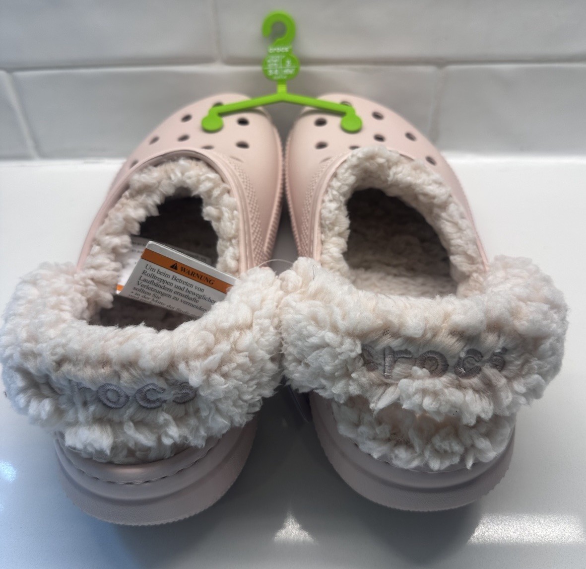 NEW Crocs Classic Fleece Lined Clog Slip On Comfort Quartz Pink Size 9 Womens