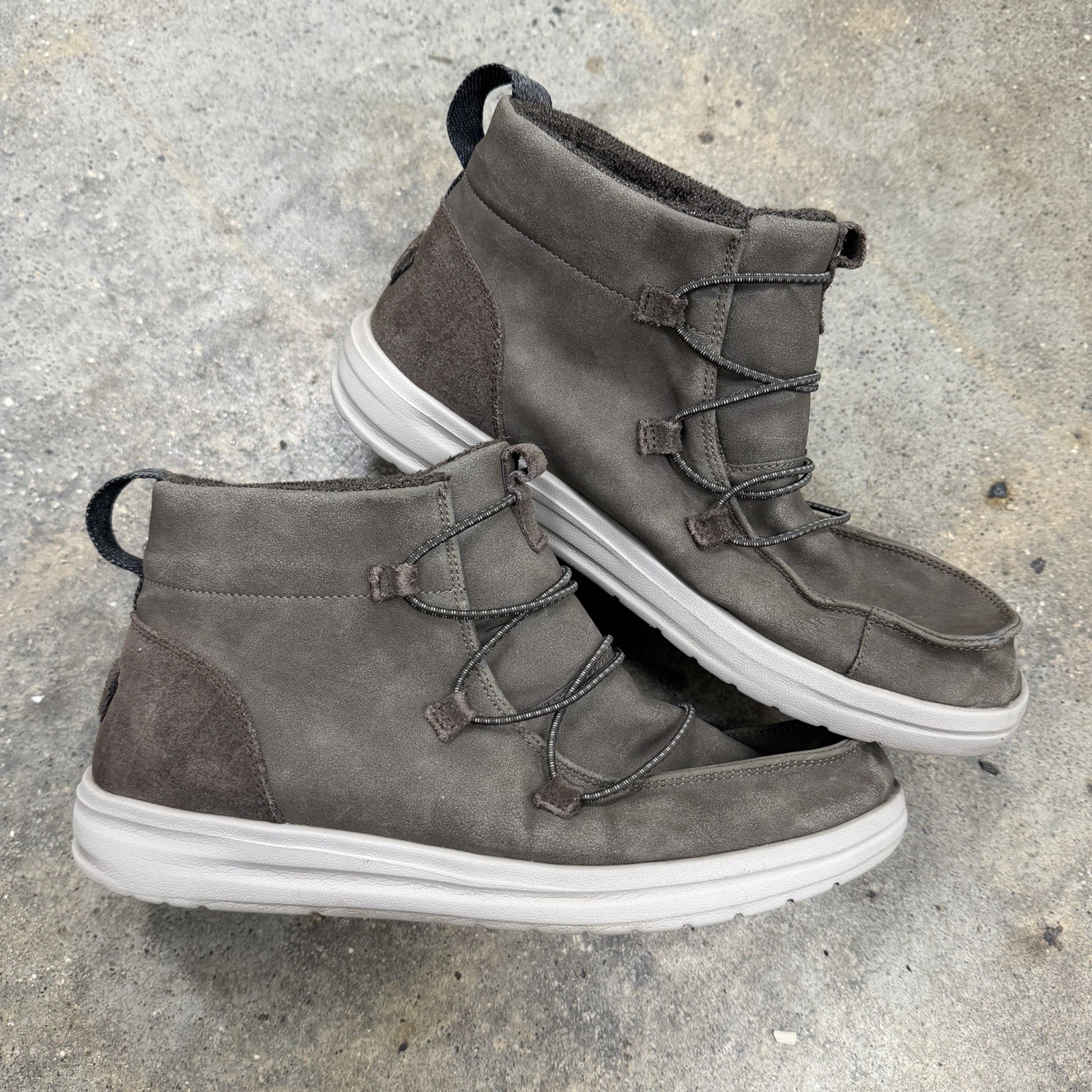 Hey Dude Eloise Recycled Leather Coffee Brown Comfort Boots Womens Size 10