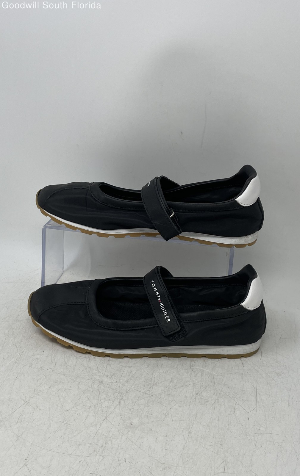Tommy Hilfiger Womens Macea Black Hook And Loop Mary Jane Shoes Size 7.5M