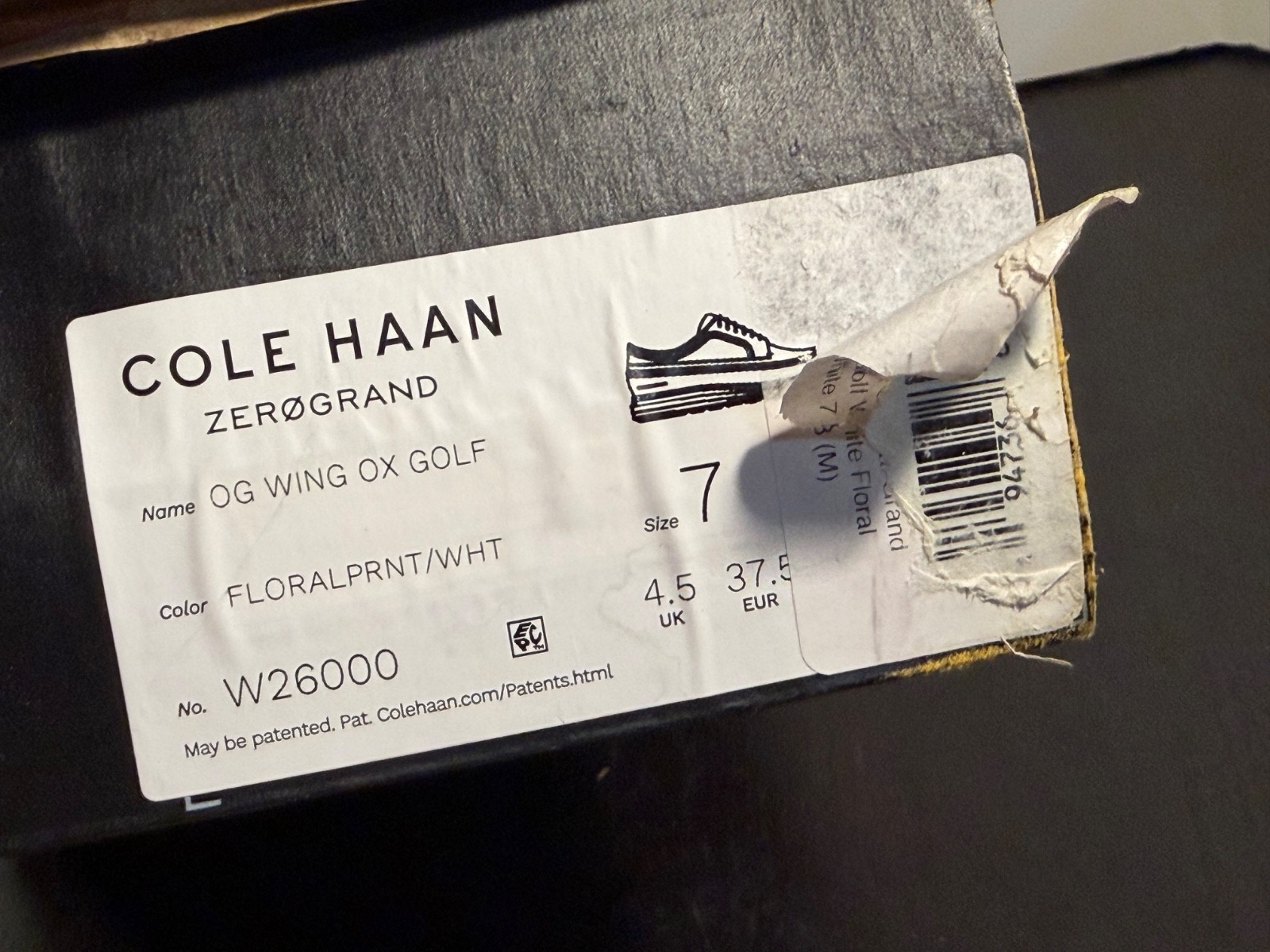 Cole Haan Original Grand Wing Oxford Golf Shoes Floral Print/White Womans 7B