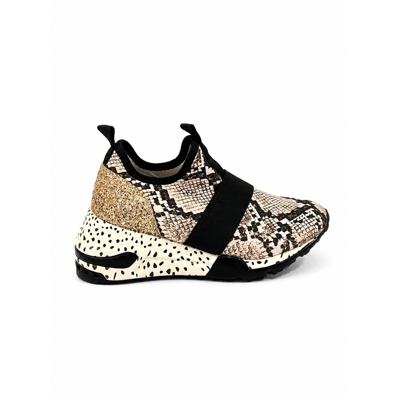 Steve Madden Multi Print Gold Sparkle Slip On Sneakers Women’s Size 5.5