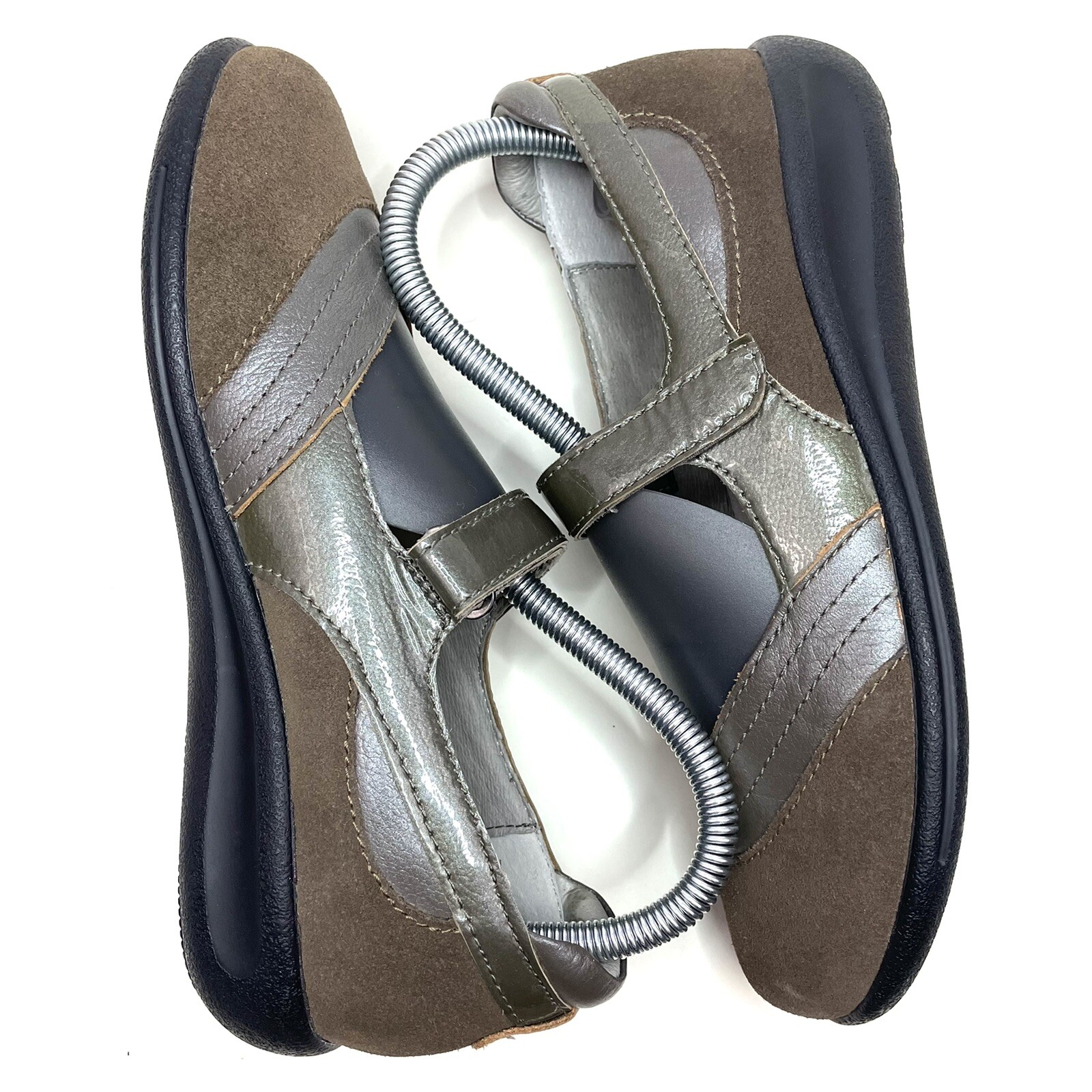 Sanita Womens Fanny Mary Janes Shoes Brown Suede Hook And Loop US 6 EUR 37