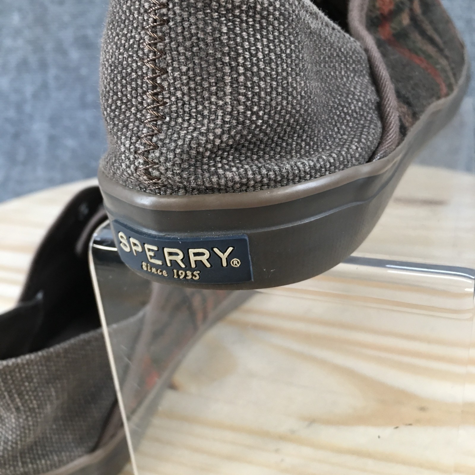 Sperry Seacoast Isle Plaid Shoes Womens 8.5 M Slip On Sneakers Brown STS96986