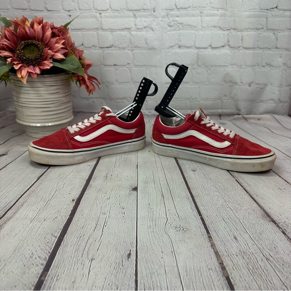 Vans old skool classic suede textile Red Sneakers unisex men 4.5 women 6