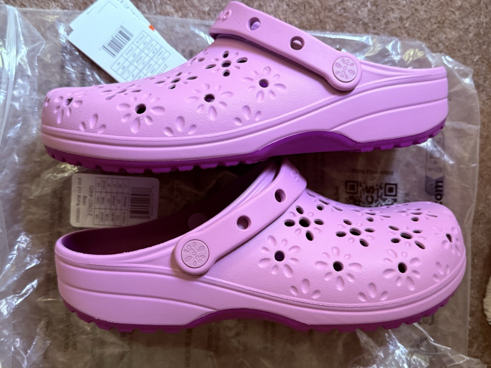 Crocs Floral Cut Out Elevated Clog
