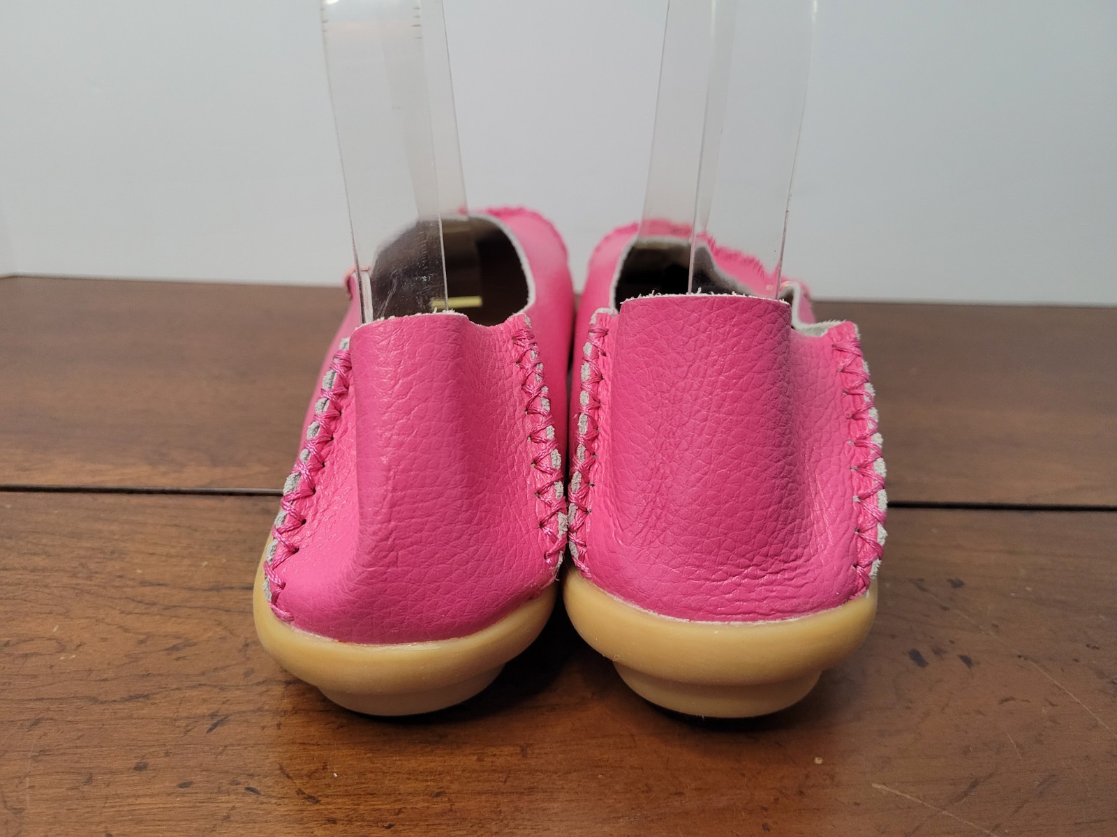 Venus Celia Pink Leather Comfort Womens Walking Driving Loafer Size 7.5 or 38