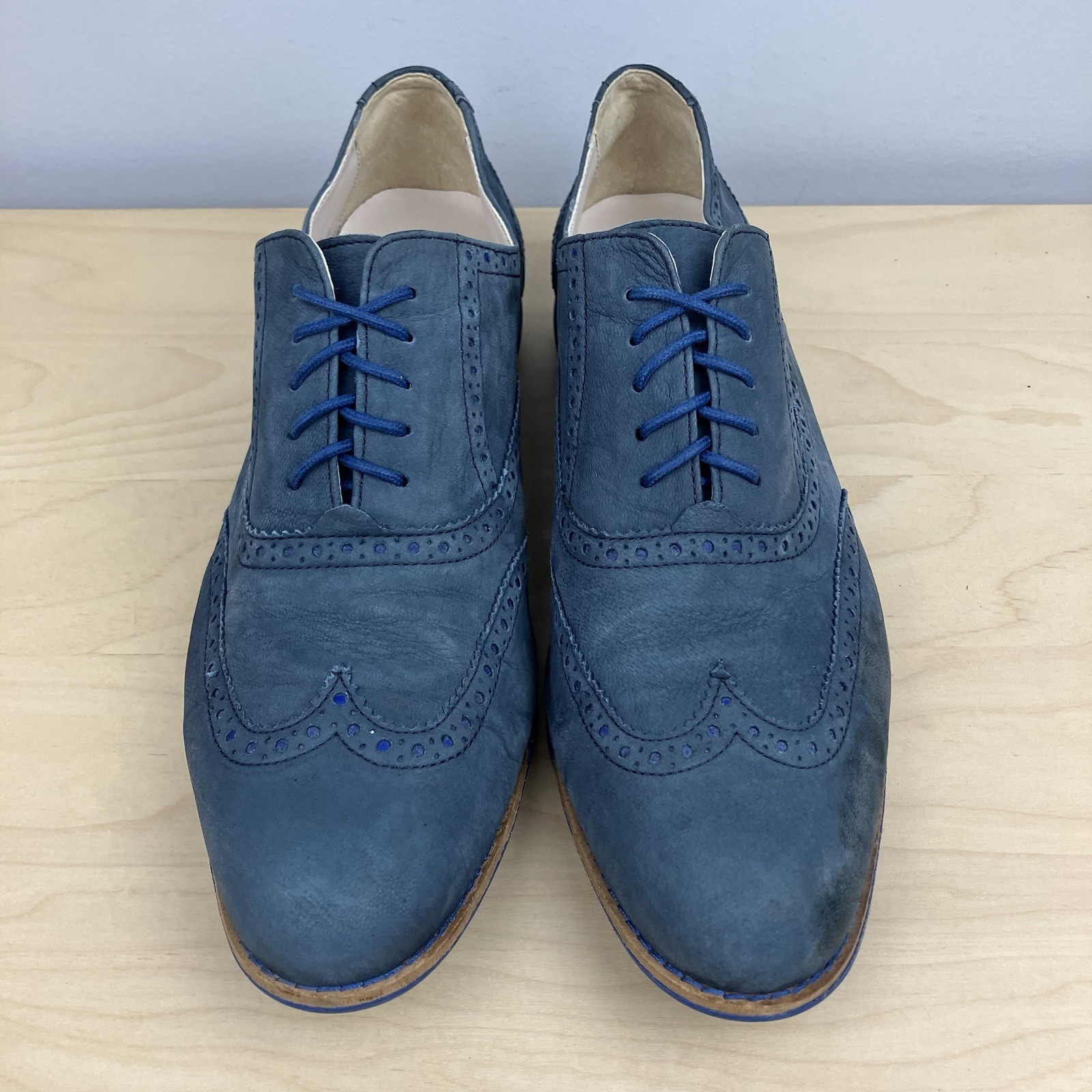 Cole Haan Women’s Size 10.5 B Alisa Blue Nubuck Wingtip Oxford Dress Shoes