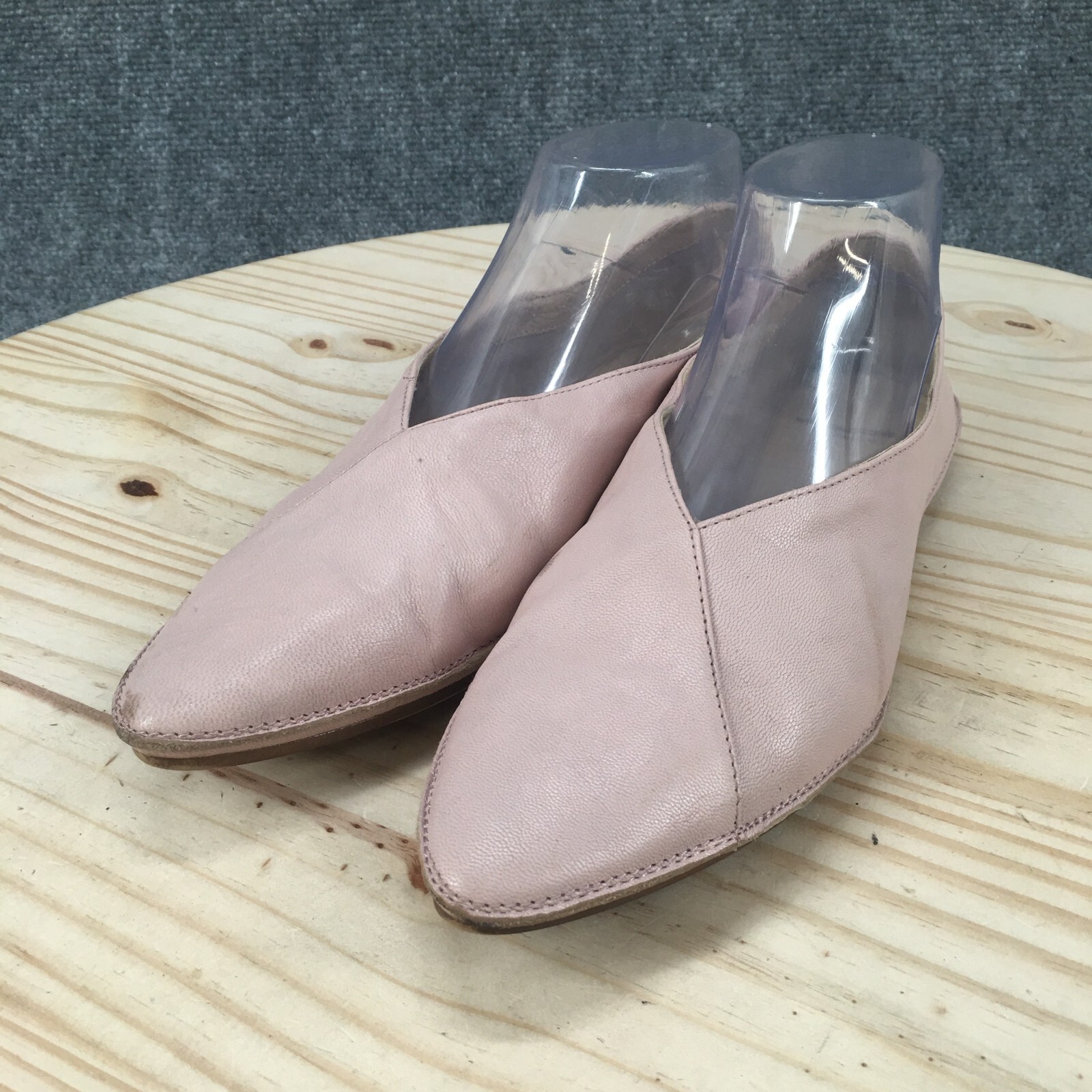 Vagabond Shoemakers Shoes Womens 38 Almond Toe Flats Casual Pink Leather Slip On