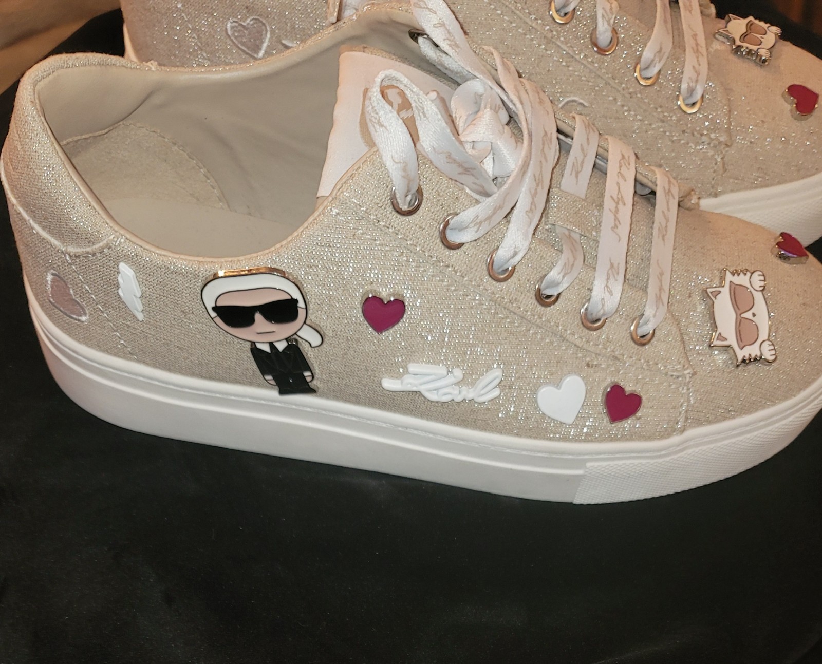 Gorgeous Karl Lagerfeld Paris Women’s Cate Pins Casual and Fashion Sneakers