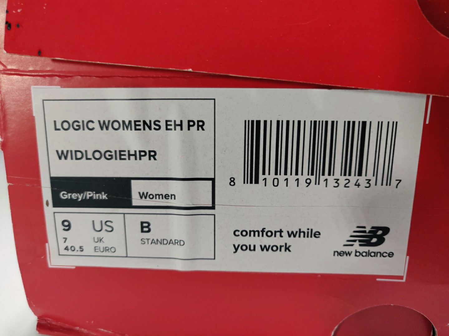 New Balance Logic Womens Work Shoe Sz 9 B Gray Pink Composite Safety Toe Sneaker