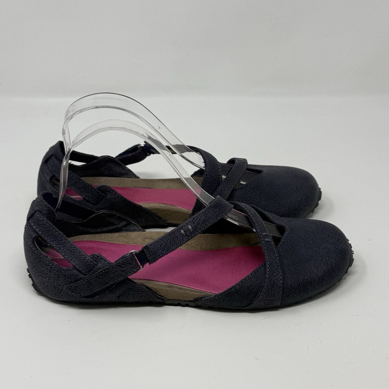 Ahnu Tullia II Mary Jane Shoes Womens 7.5 Blue Leather Casual Comfort Flats