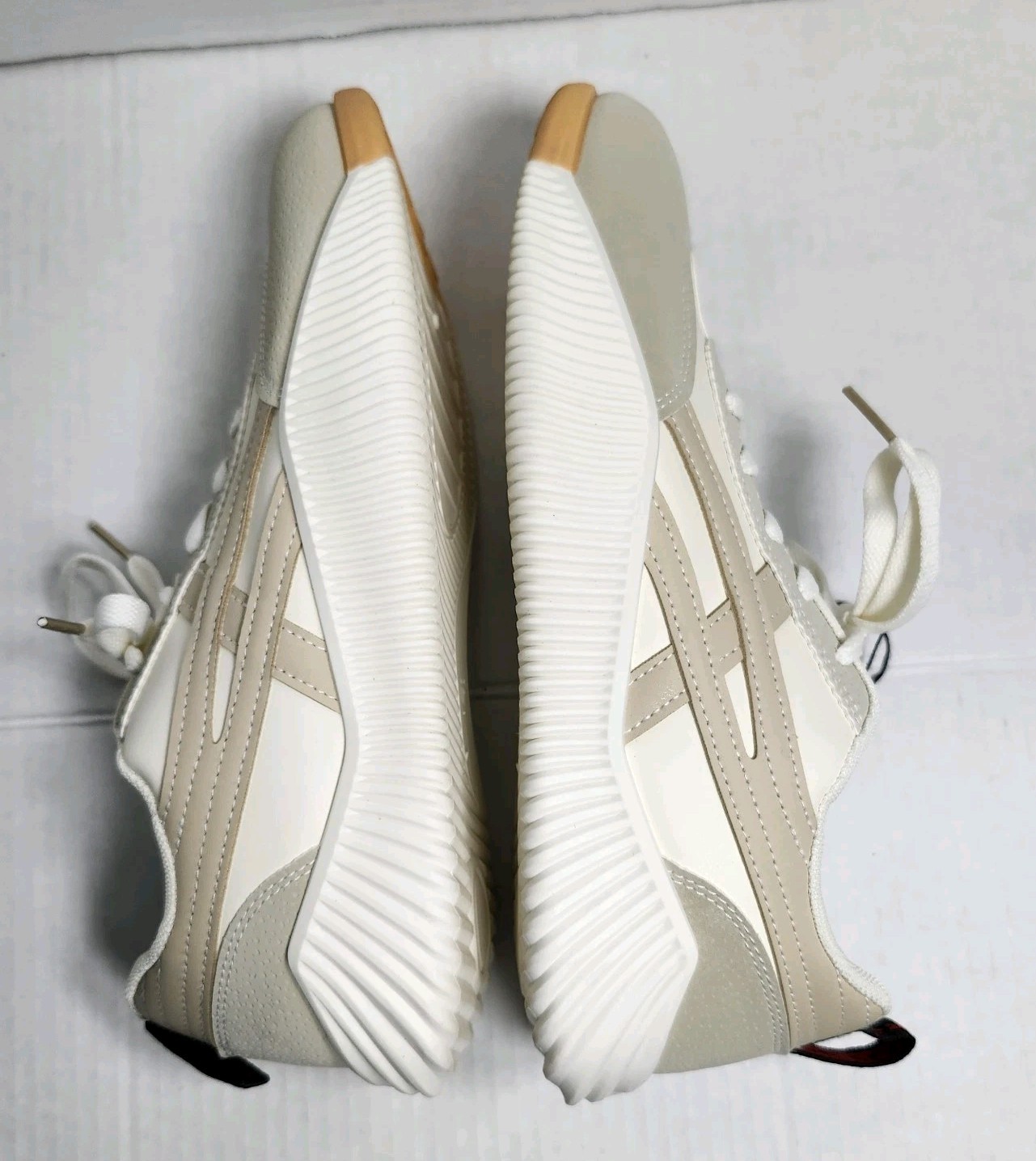 DF De Florance Shoes Womens Sneakers US Size 10 Tan Beige White Made In Italy
