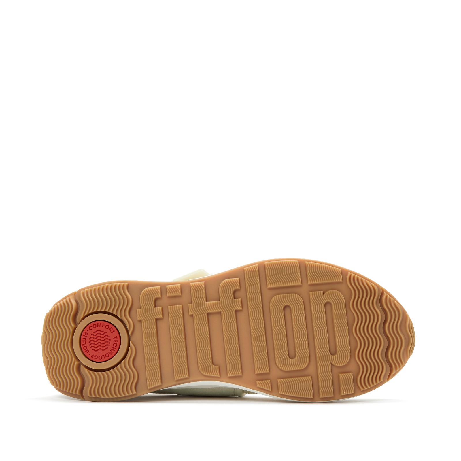 FITFLOP Women’s F-Mode Flow Knit/Suede Cream Mary Janes Sneakers (A1A-477)