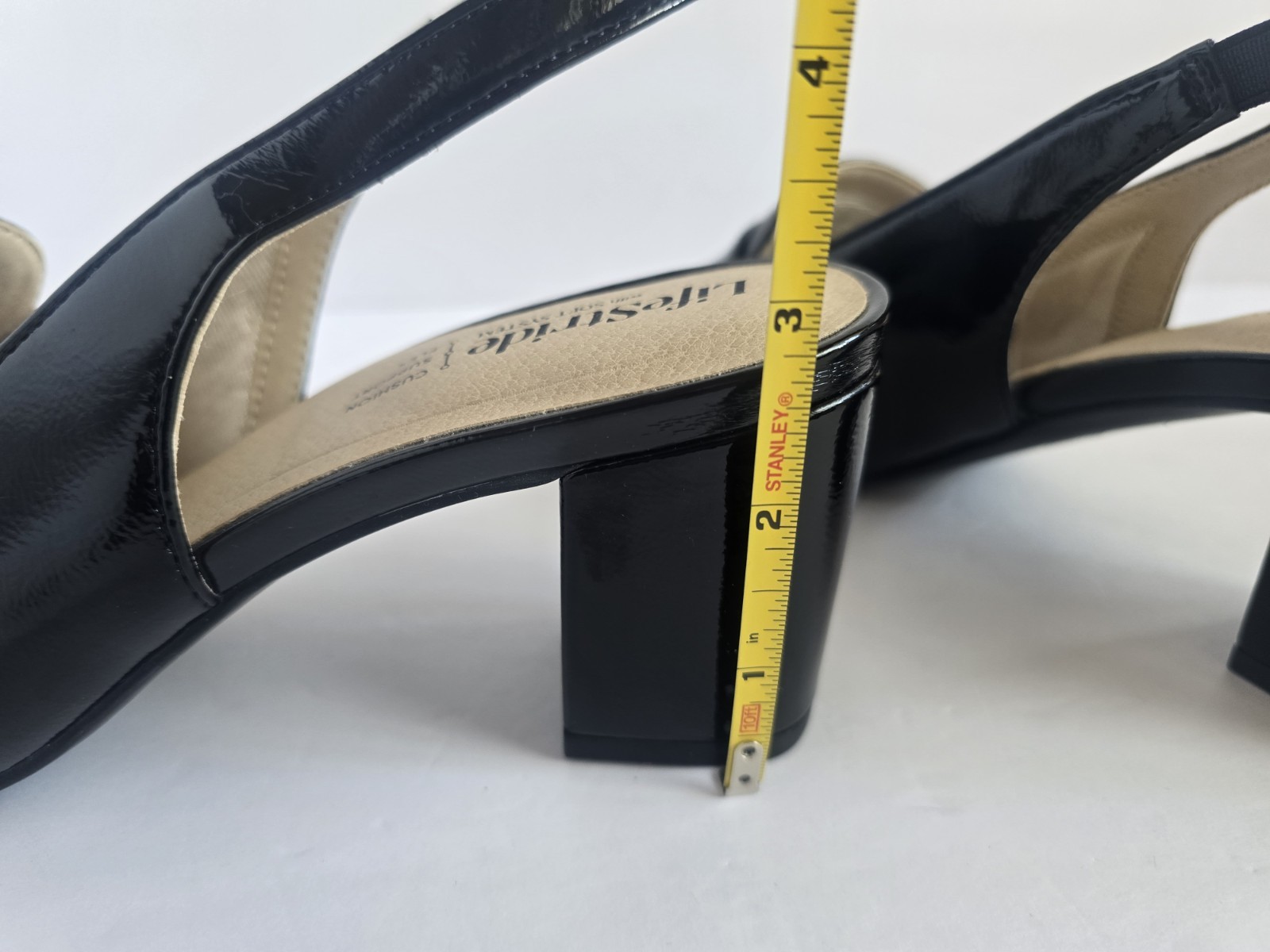 LifeStride Angel Pointed Toe Comfort Block Heel Slingback Pumps Size 7 Wide NIB