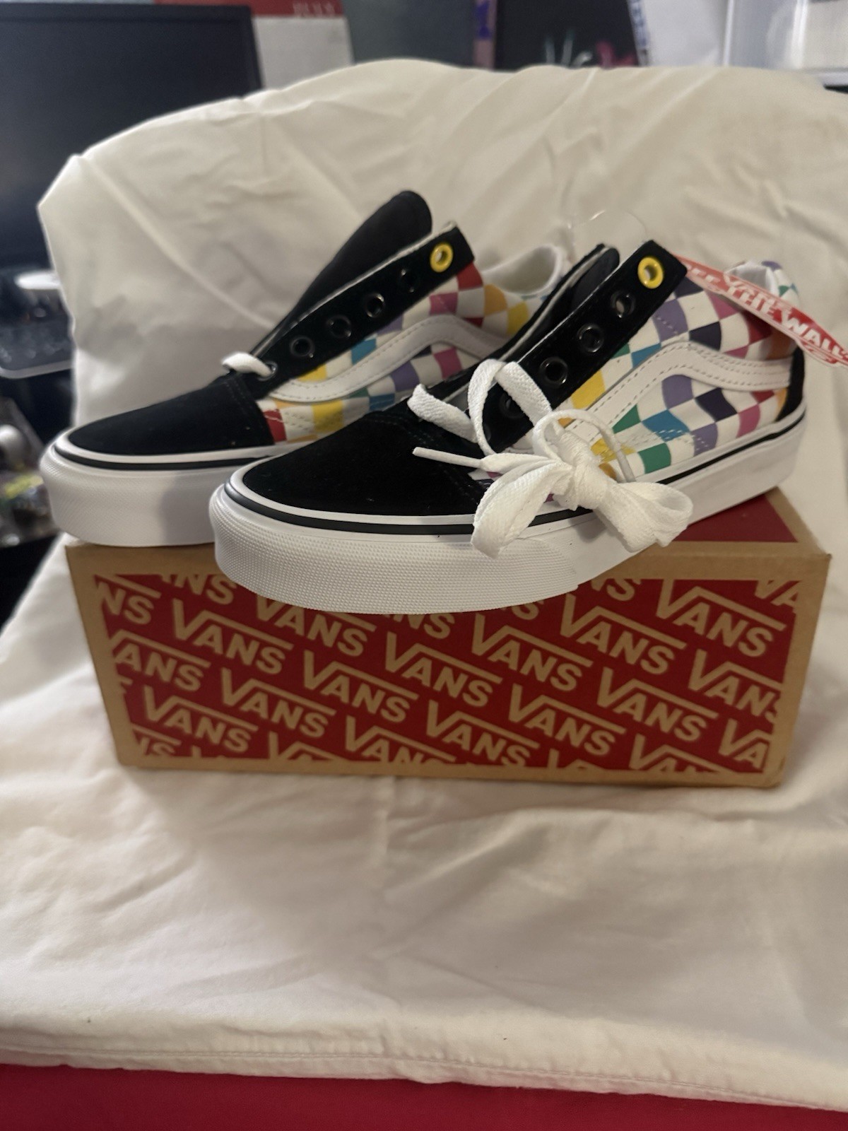 VANS Old Skool Unisex Kids 4.5 Multicolor Checker Low Top Canvas Sneaker