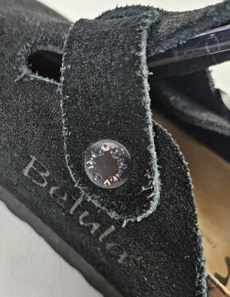 Betula Boston Black Suede Soft Footbed Clog EU 38 US 7 Narrow Note!