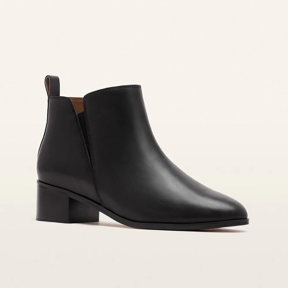 NEW FRANKIE4 Black Reggie Leather Ankle Boots Comfort Arch Support Size 7