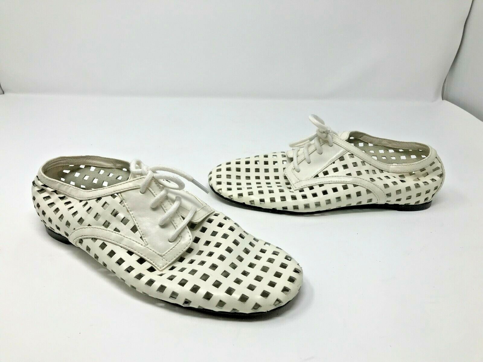 JIL SANDER Navy Womens Laser Cut Leather Lace Up Oxford Derby Shoes SZ 35 5 lux