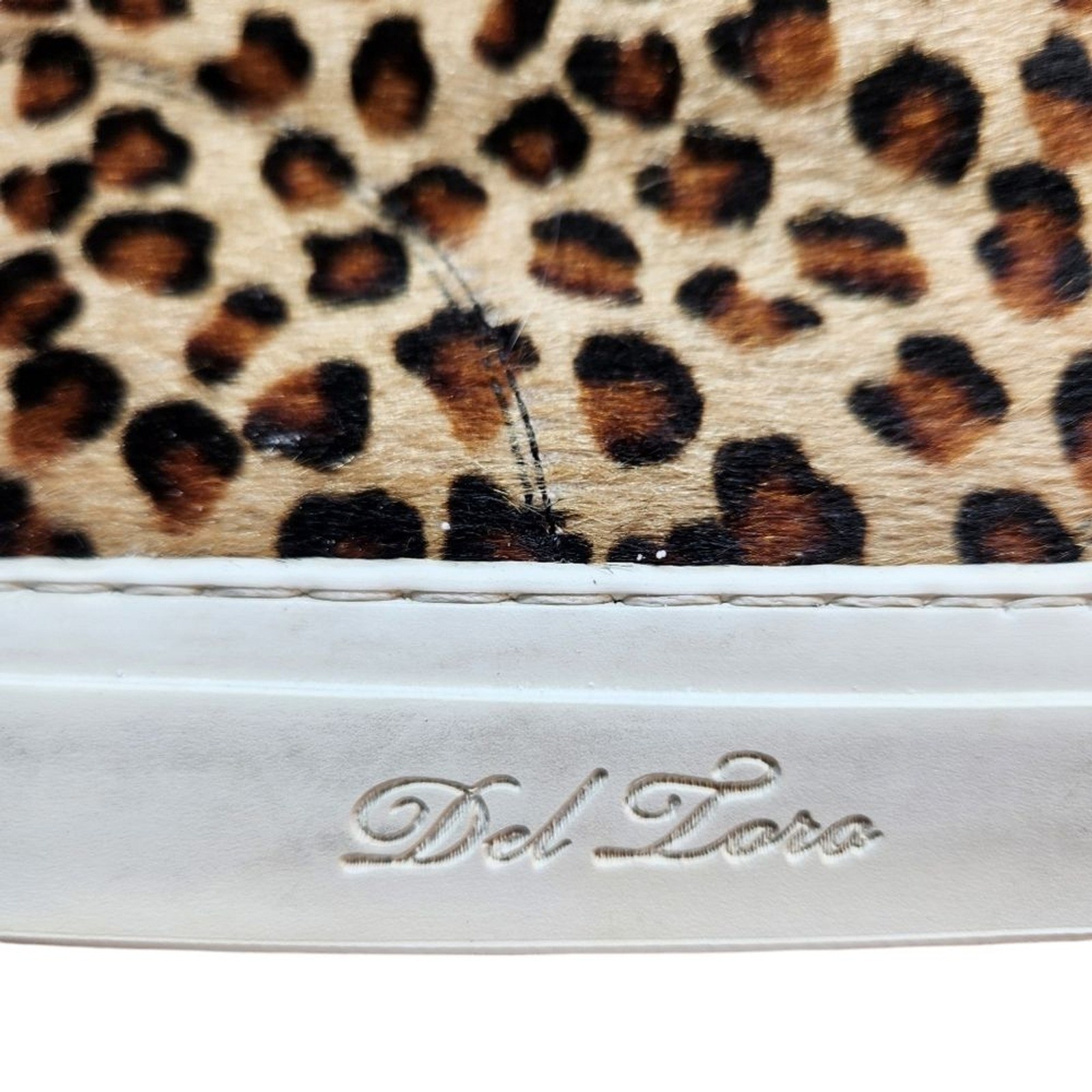 Del Toro Leopard Pony Hair Chukka Sneakers Anthropologie 7 Italian