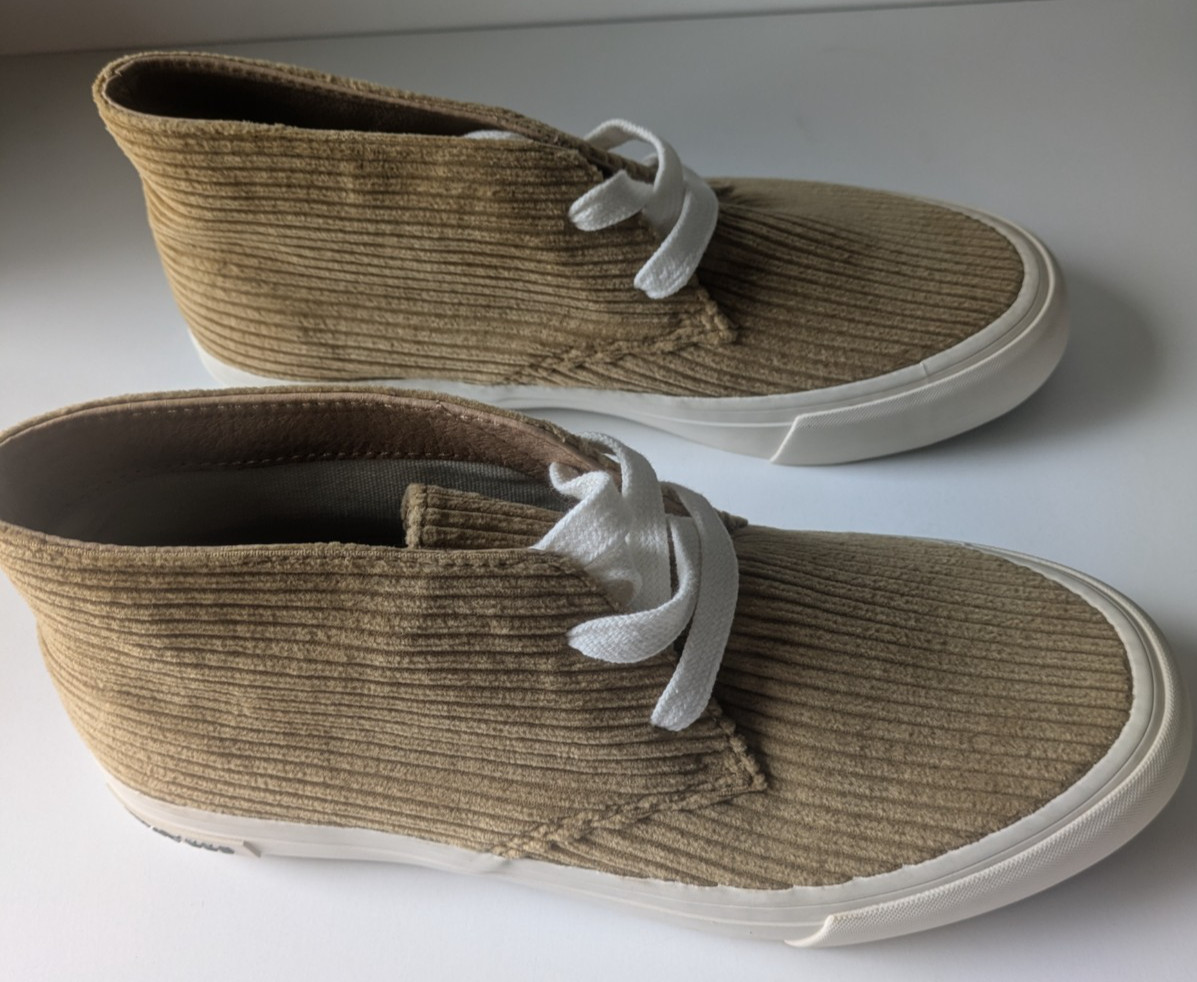 SeaVees Corduroy Maslon Desert Boot Women Size 8 Tan Slip On