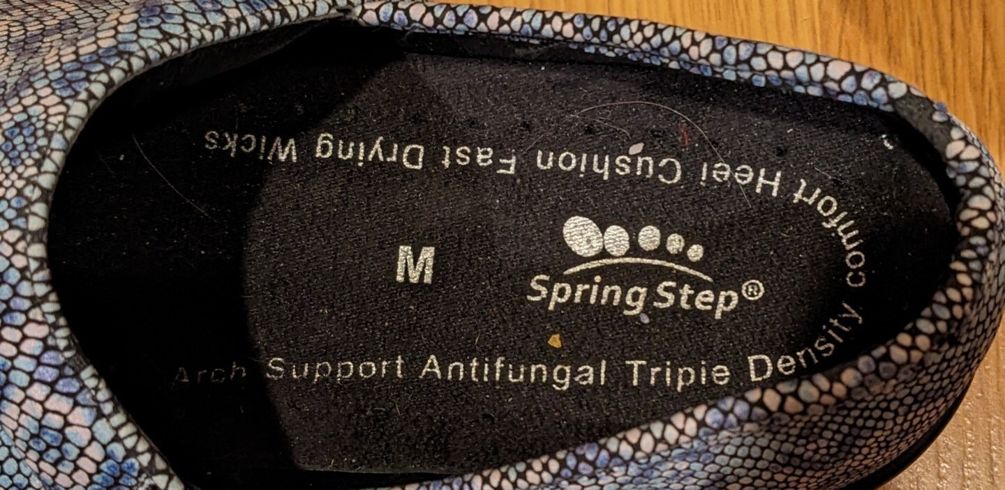 NWOB Spring Step Clog Professional Work Shoes NEPPIE Blue Spotted – 9