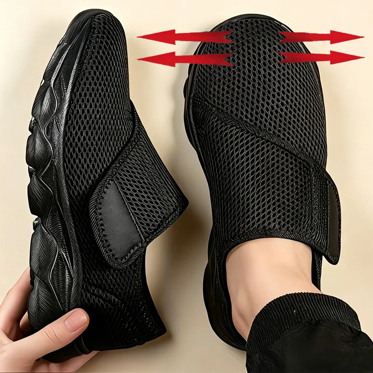 Orthopedic Walking Shoes Wide Fit Diabetic Comfortable Adjustable Casual