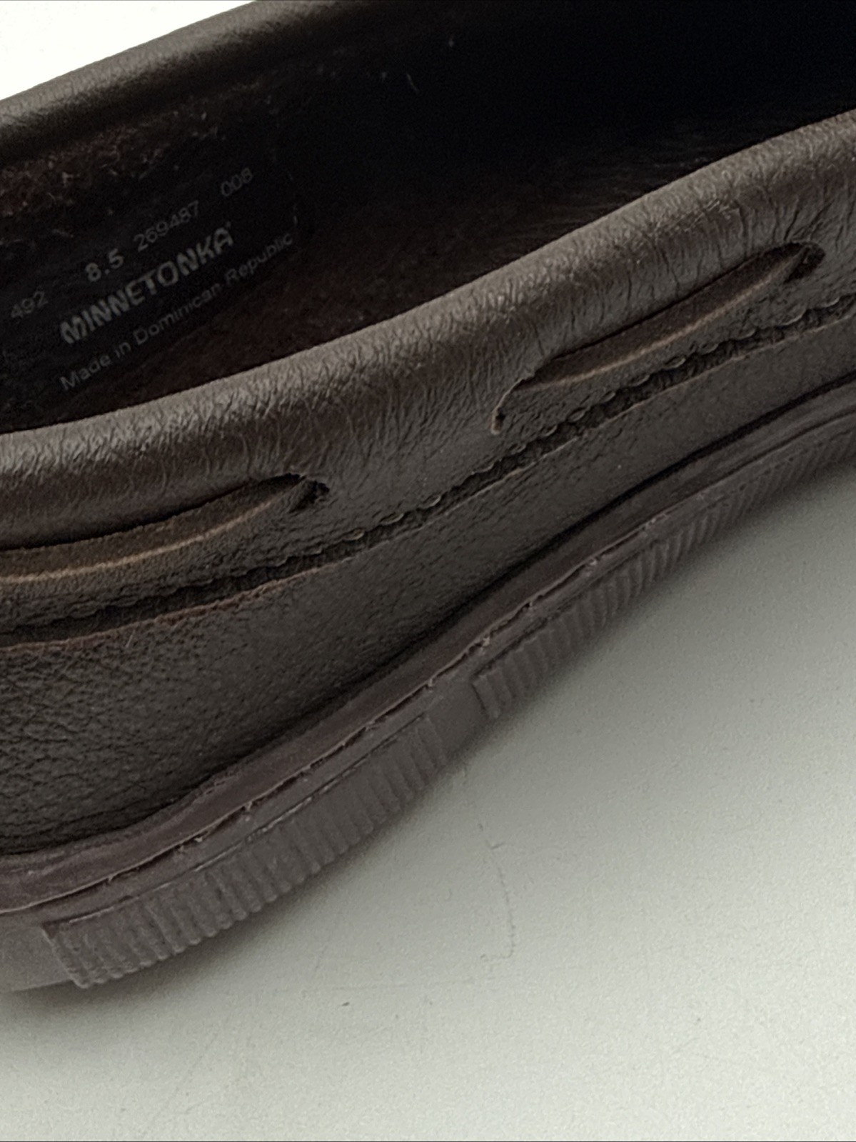 Minnetonka Brown Espresso Hardsole Moccasins 492 Size 8.5 – EUC